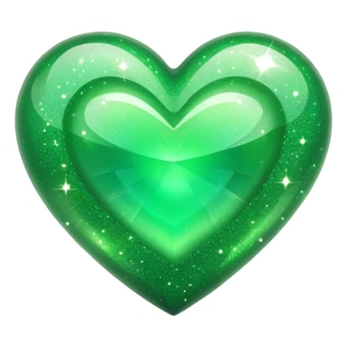 A green heart with sparkles sticker