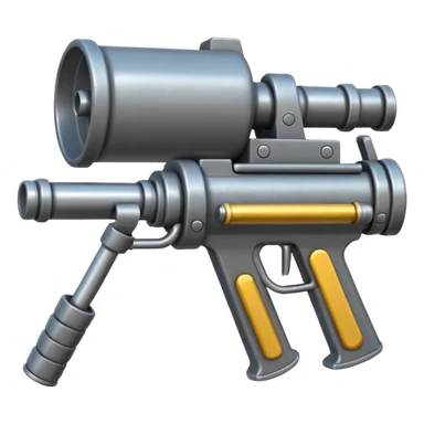 minigun, same direction, color, and shape as reference image, Apple emoji style, do not change orientation, color, or proportions sticker