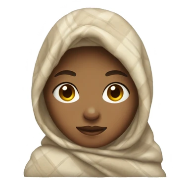 light skin girl in a blanket  sticker
