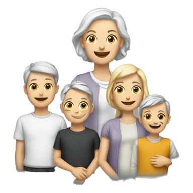 Vater Mutter und 8 Kinder sticker