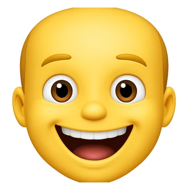 Make the forehead even bigger with a wide smile, in the style of apple emojis. sticker