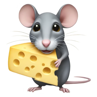 Rat eating cheese sticker