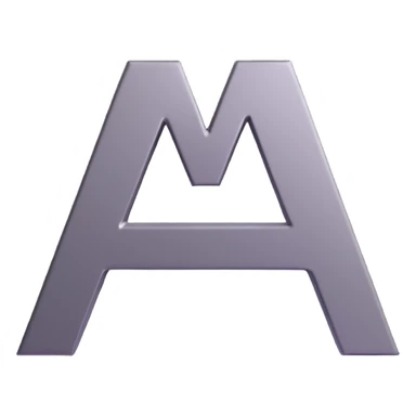 shiny 3D letter A with metallic texture sticker