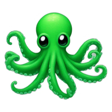 Green pixelated octopus sticker