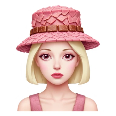 paris woman in avant garde hat made of SPAM MEAT sticker