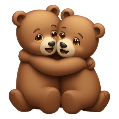 two bears in love hugging sticker