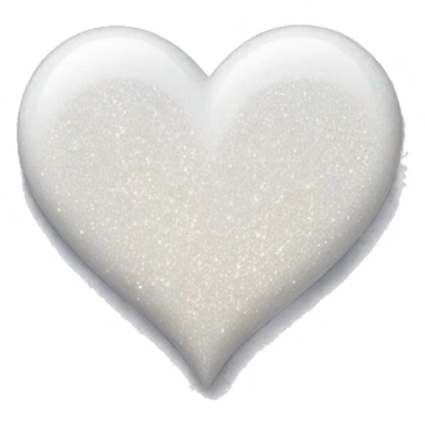 white heart with glitter sticker