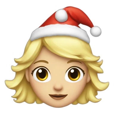 Blond girl with Christmas hat sticker