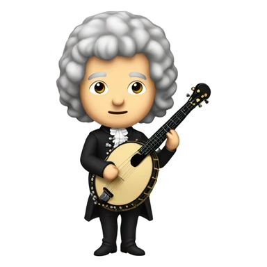 Johann Bach chibi standing Banjo  sticker