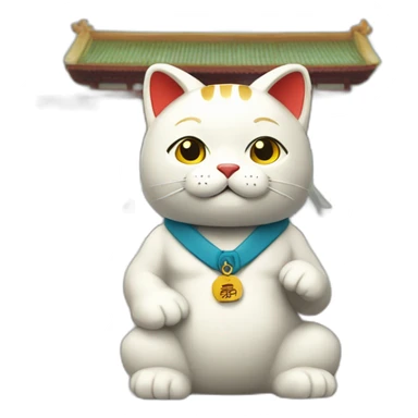 maneki neko going to university sticker