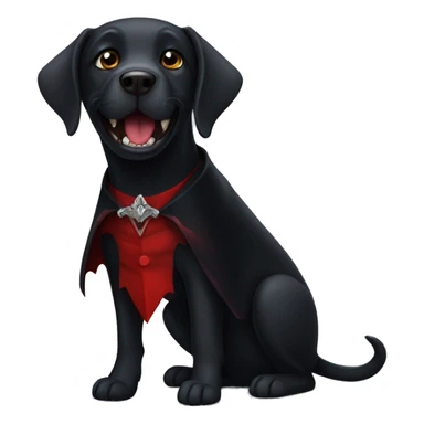 Black labrador dressed as a vampire  sticker