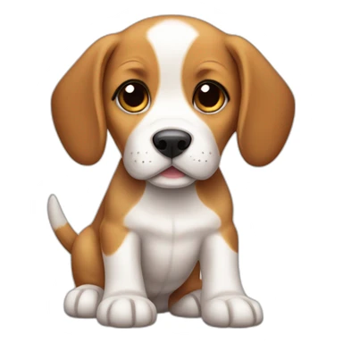 Puppy beagle with bone sticker
