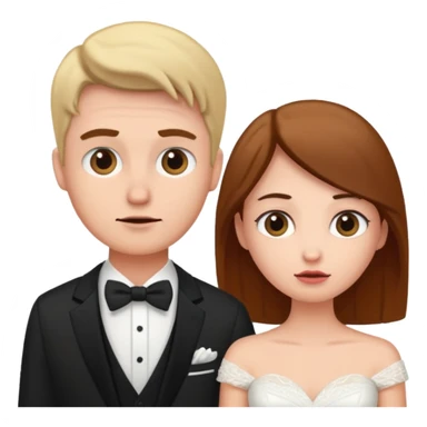 confused newlywed couple sticker