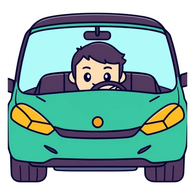 person driving a car sticker