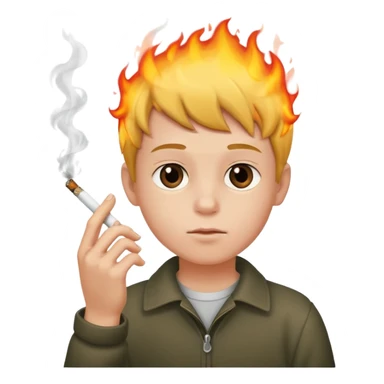 a young boy with a sigarette  sticker