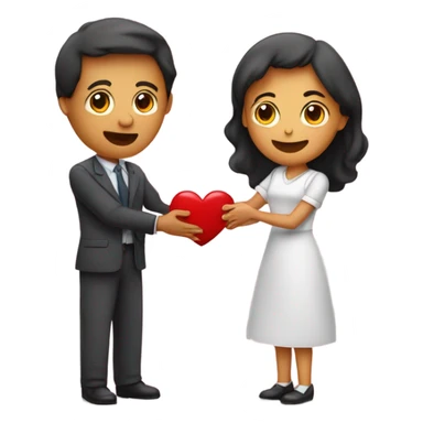 Pareja haciendo corazón con las manos  sticker