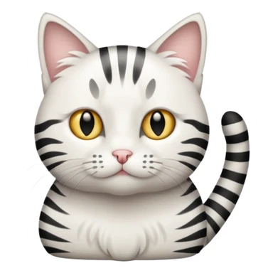 White tabby thin cat sticker