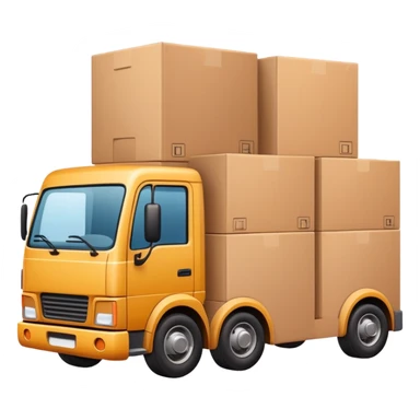 truck with cargo area full of boxes sticker