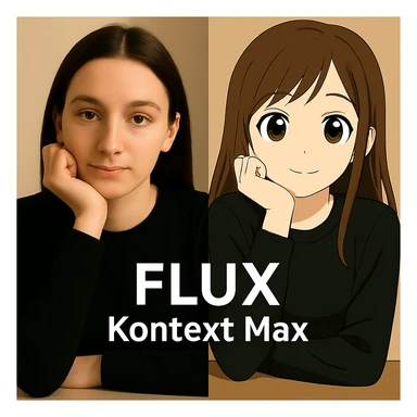 same similar image but chnage the text to "Flux Kontext Max" sticker