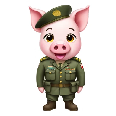 a cute pig with idf uniform sticker