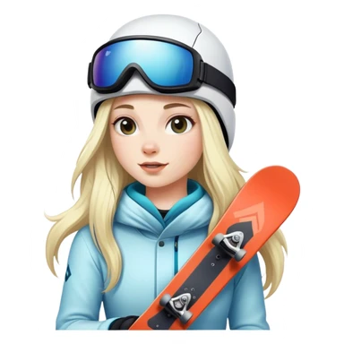 Girl w long hair snowboarding sticker
