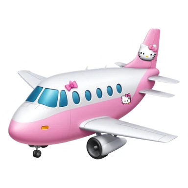 white hello kitty airplane  sticker