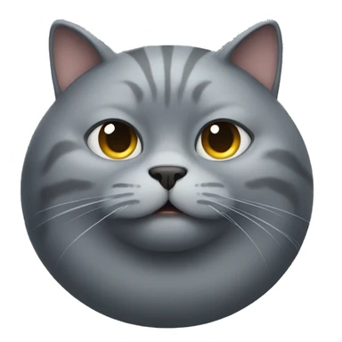 Big round fat grey cat sticker