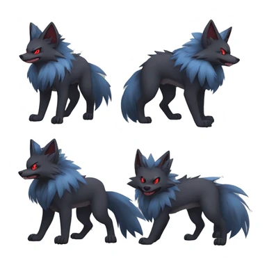 Cool Edgy Zorua-Zoroark-Mightyena full body sticker