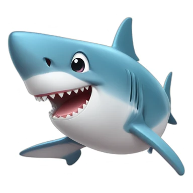 Shark putting on sunscreen sticker