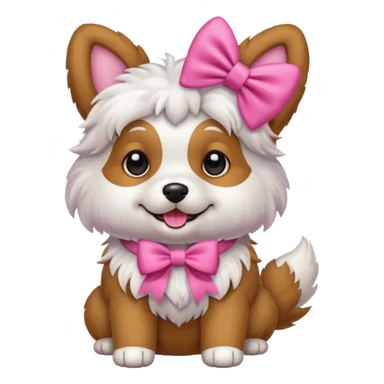 Dog with pink bow sticker