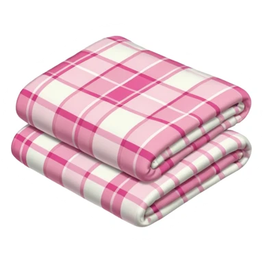 Plad white and pink blanket folded  sticker