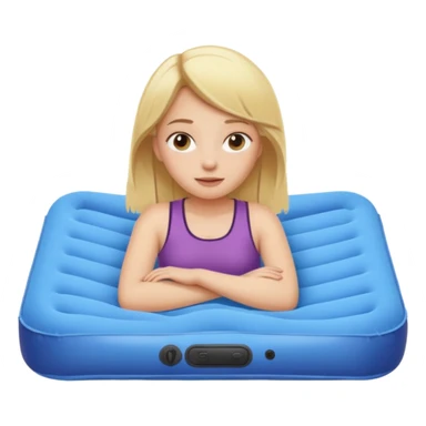Blonde girl on air mattress  sticker