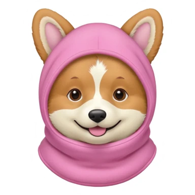 Corgie in Pink balaklava sticker