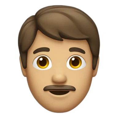 Man with hair Brown with bangs to the right side, without Any beard sticker