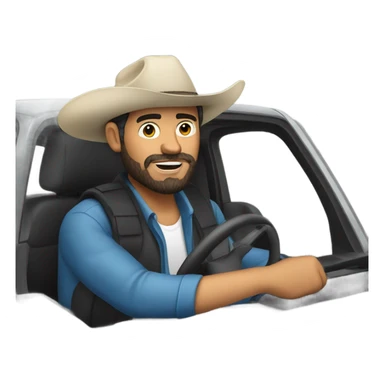 Mexican man with beard driving ford ranger  sticker
