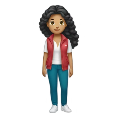Latin woman using Lacoste  sticker