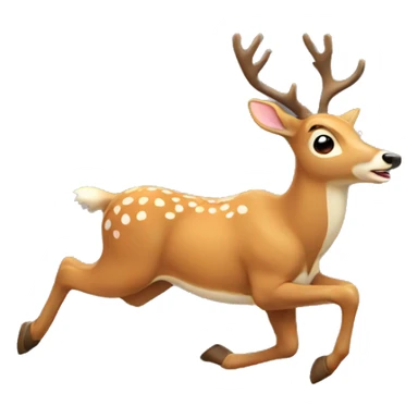 Deer running sticker