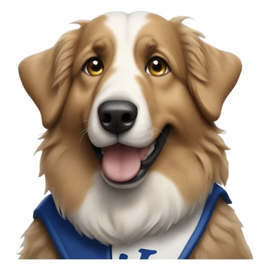 Old English shepherd wearing a Dodgers jersey  sticker