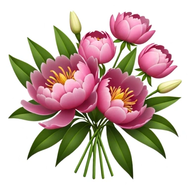Peony and lily bouquet  sticker