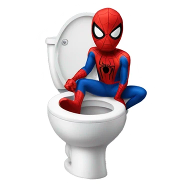 spiderman sitting on toilet sticker