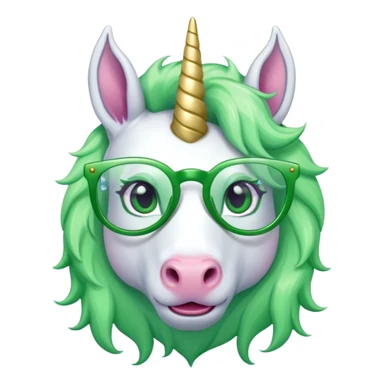 unicorn with green glasses sticker