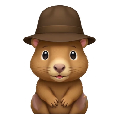 baby capypara wearing hat sticker