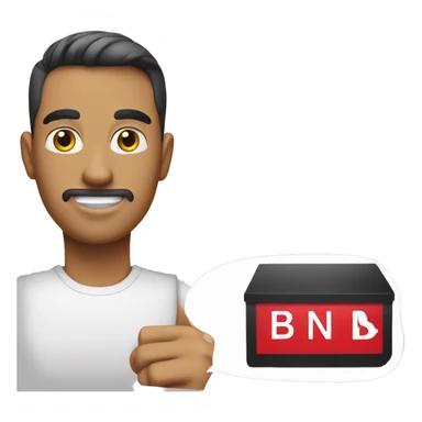 bn bank emoji,red box with bn bank in white text sticker