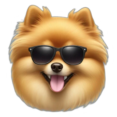 Pomeranian wearing sunglasses sticker
