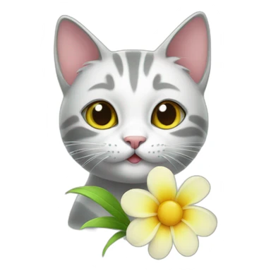 Cat with a flower sticker
