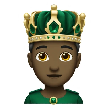 The crown is dark emerald in color sticker