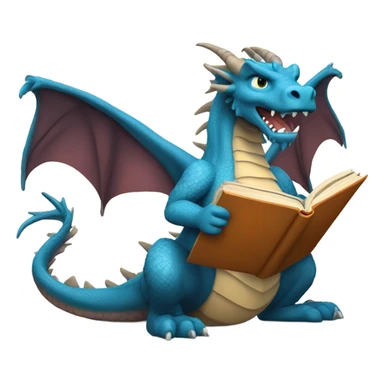 Dragon reading a book sticker