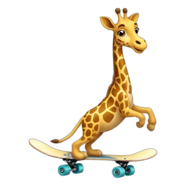 Girafe qui skate sticker