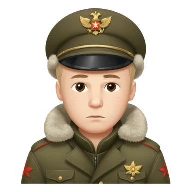 crazy russian soldier man with ushanka sticker
