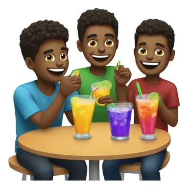 boys enjoying drinks together sticker
